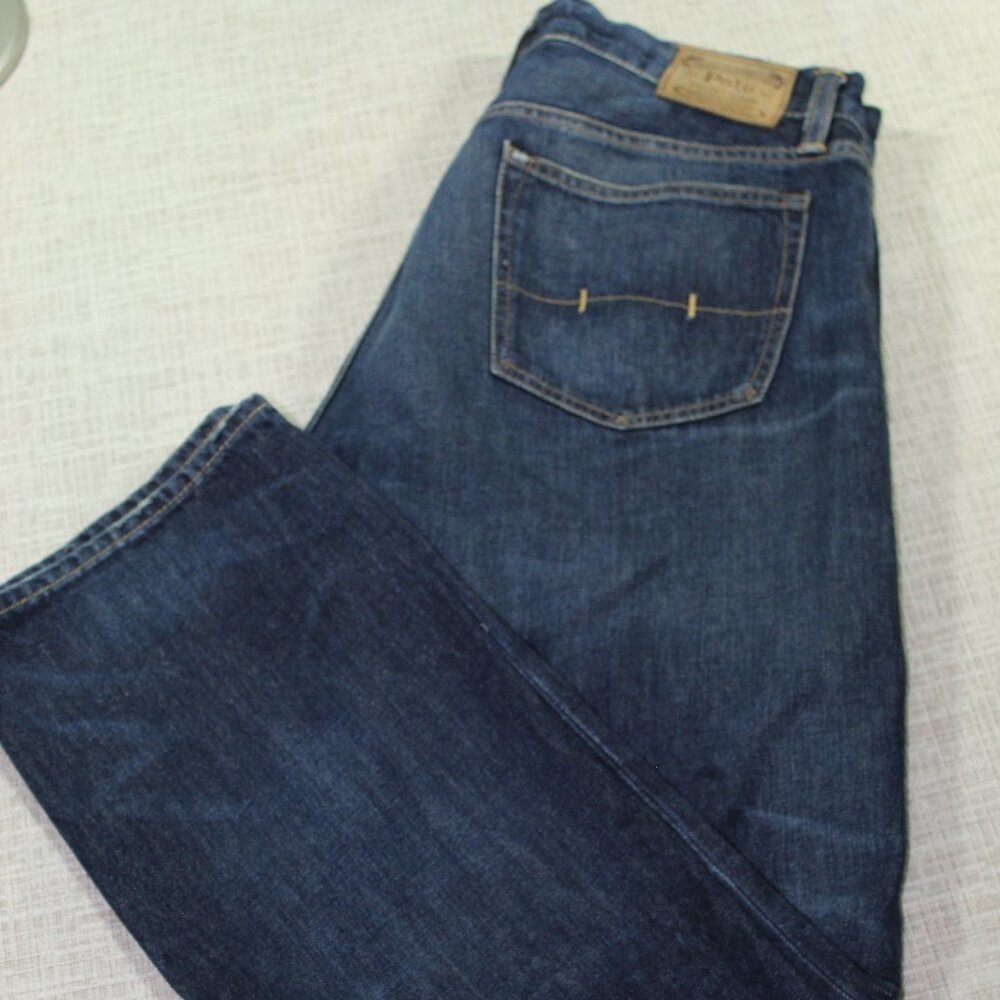 Polo Ralph Lauren Size 34 Dark Blue Authentic Dungarees Jeans
